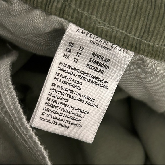 💕 AE high rise jegging Green Corduroy Pants 12 - Picture 7 of 11